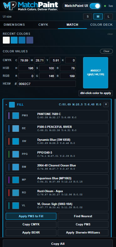 MPCompanion Match tab