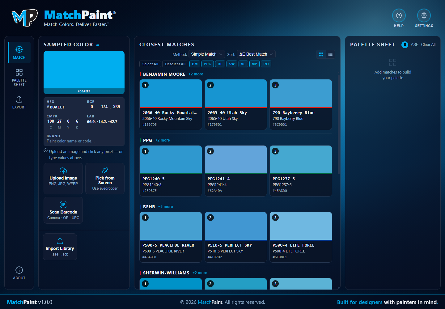 MatchPaint Pro Desktop full workspace